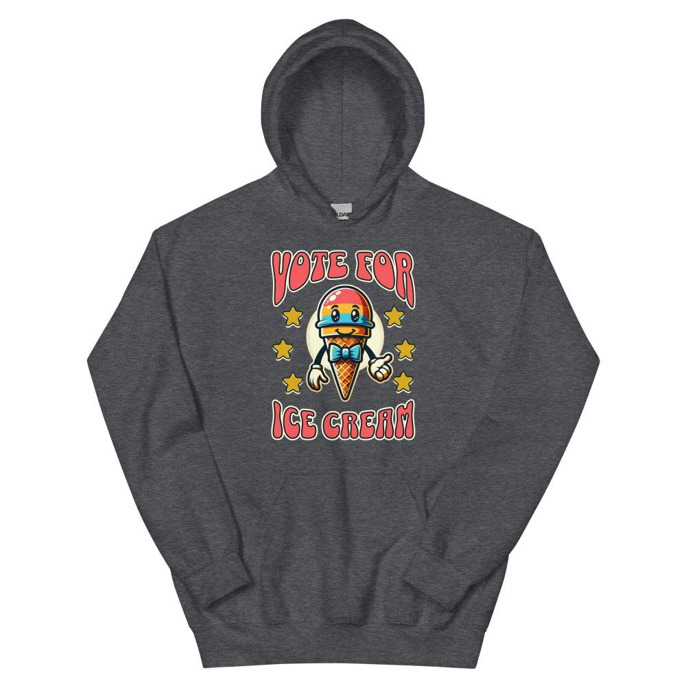 Vote For Ice Cream Hoodie - Dark Heather Color - https://ascensionemporium.net